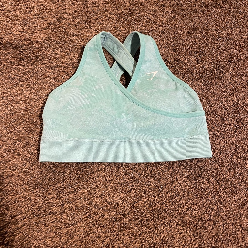 Gymshark blue camo sports bra